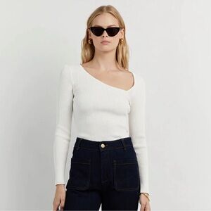 DISSH Windsor Asym Top Asymmetrical Longsleeve Ribbed Shirt Women’s Medium